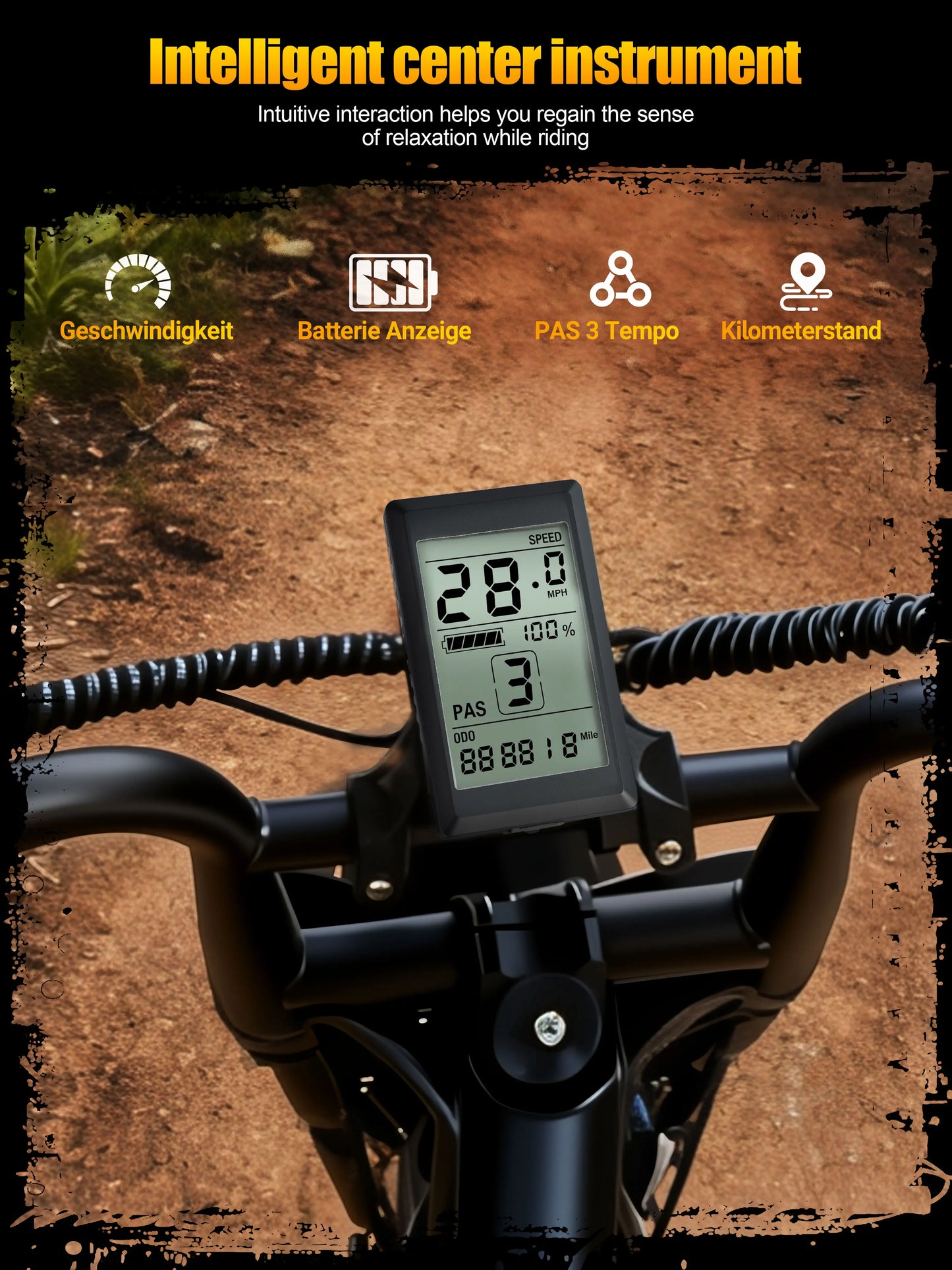 Eskute V100 Electric Dirt Bike, 1500W Peak 28MPH 48V13Ah Battery Motorcycle, All Terrain Dual Suspension E Bike 28MPH Top Speed, Ebike Up to 60 Miles Range, 16"x4" Fat Tire,  7-Speed，UL2849