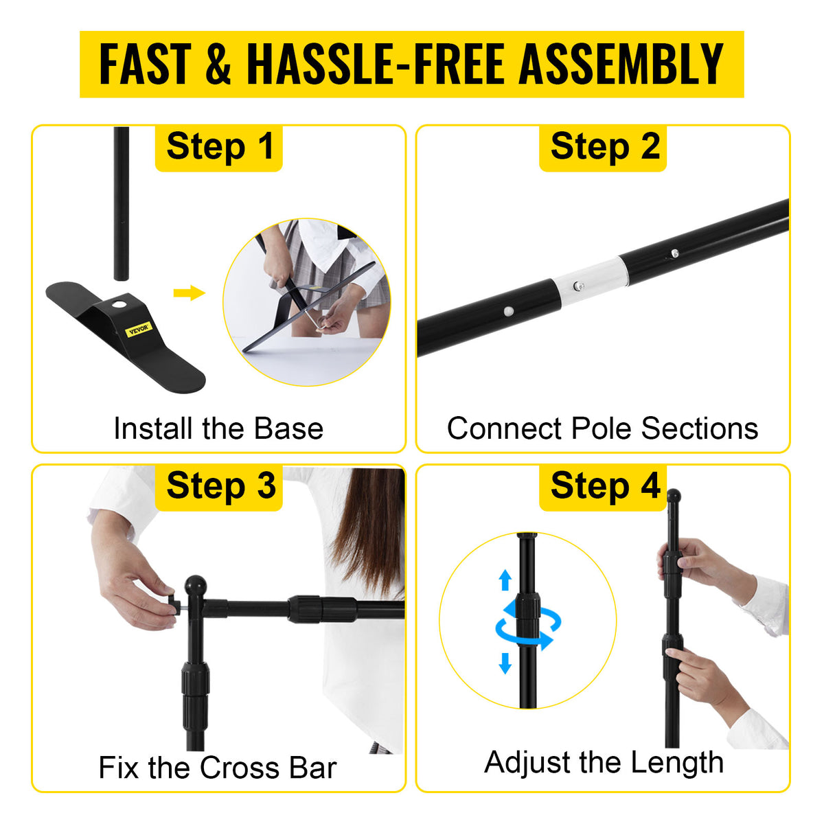 SucceBuy Adjustable Telescopic Backdrop Stand For Photography