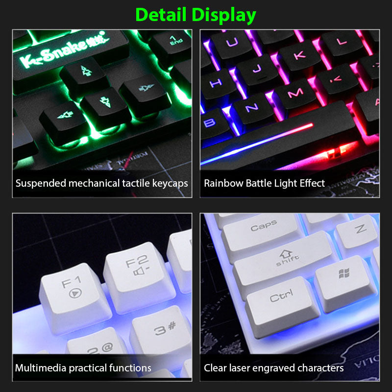KM320 Waterproof Backlit Gaming Keyboard And Mouse Set