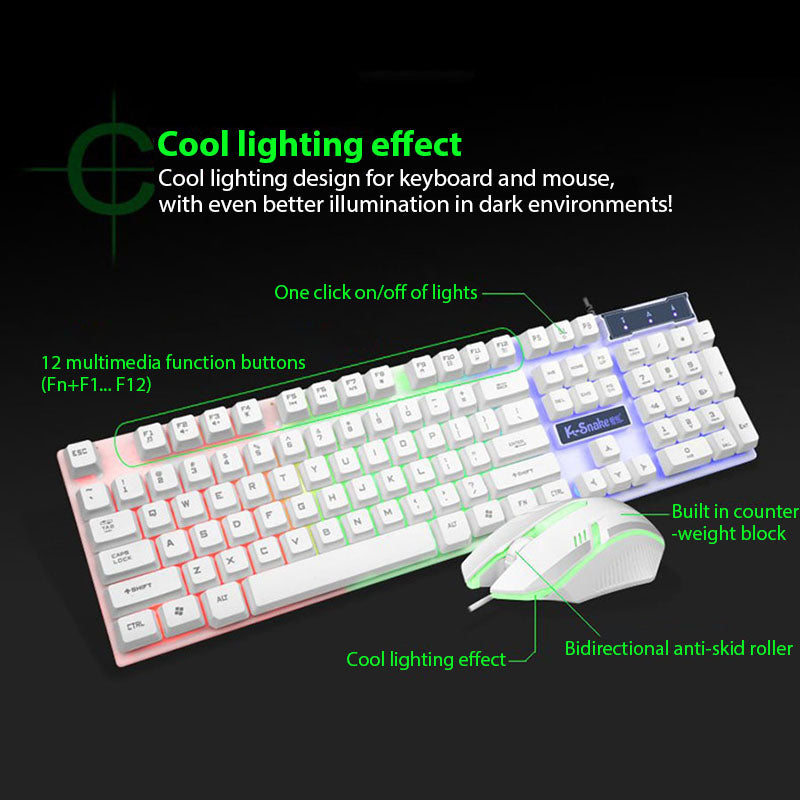 KM320 Waterproof Backlit Gaming Keyboard And Mouse Set